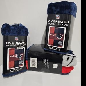 NFL New England Patriots Oversized Soft Plush Throw 60 in x 80 in  - New